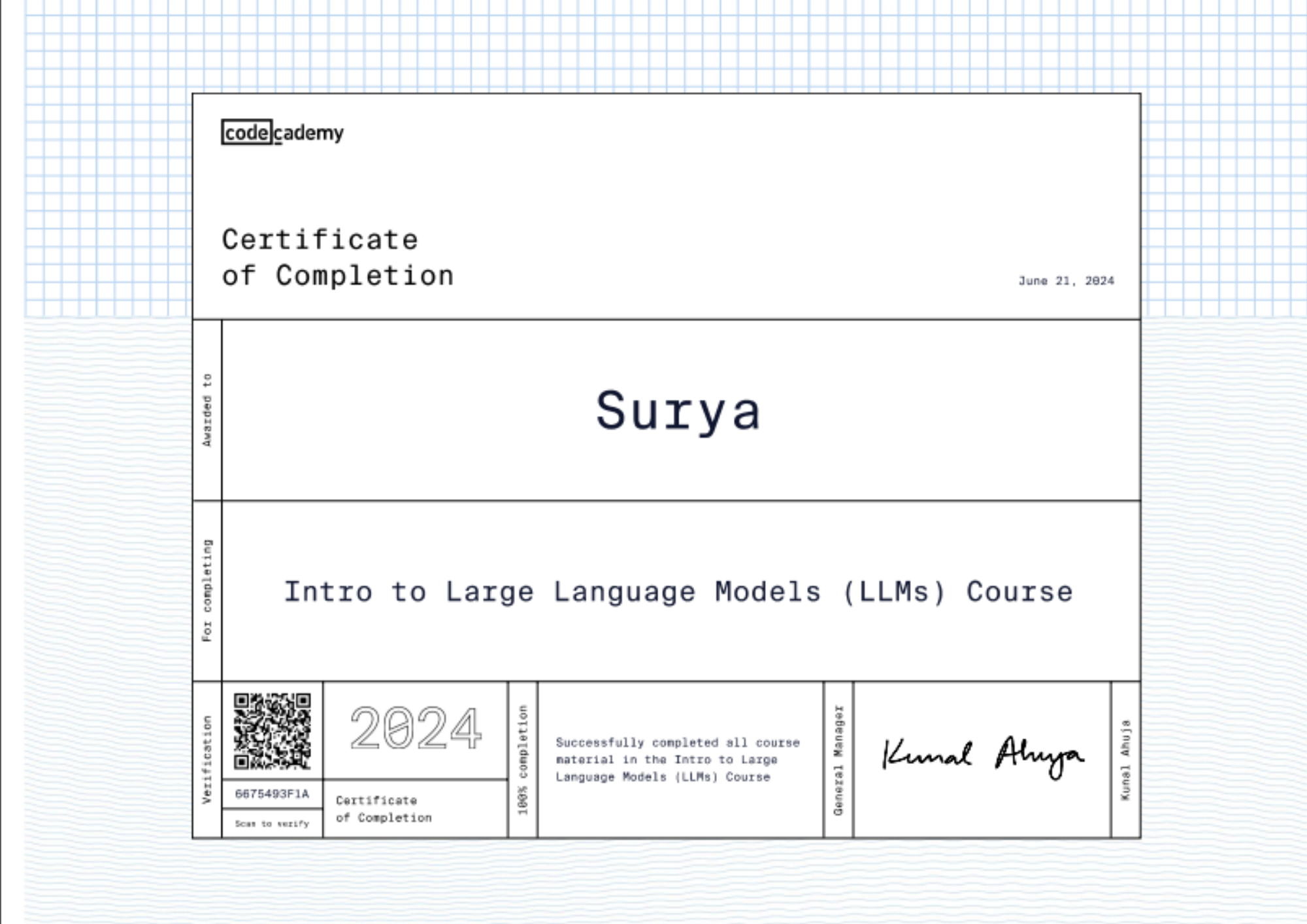 LLMs(Large Language Models) certification image